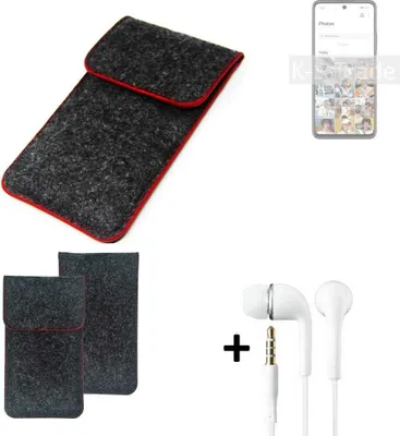 Produktbild von K-S-Trade Handy Schutz Hülle kompatibel mit Huawei P Smart 2021 Schutzhülle Handyhülle Filztasche Pouch Tasche Case Sleeve Filzhülle dunkelgrau