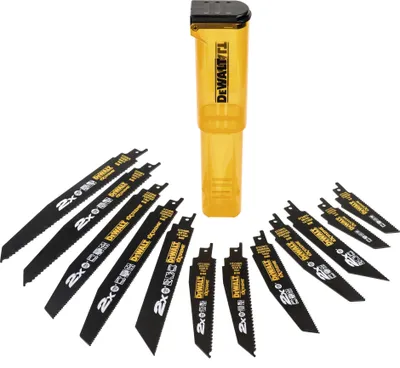 Produktbild von DeWALT Säbelsägeblatt-Set DT2441L-QZ Bi-Metall, Recipro, Sägeblatt, spezielle Zahngeometrie - 12-teilig