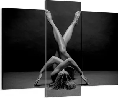 Produktbild von Bild auf Leinwand - Leinwandbild - 3 Teile - Frau Gymnastik Yoga - 130x100cm - Wand Bild - Wanddeko - Wandbilder - Leinwanddruck - Bilder - Wanddekoration - Leinwand bilder - Wandbild - CB130x100-4957