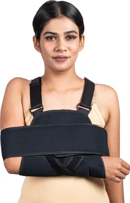 Immagine prodotto di Supporto per la spalla completamente regolabile - Miglior supporto per la cuffia dei rotatori e il gomito - Cinghia immobilizzante inclusa - Recupero rapido per uomini e donne