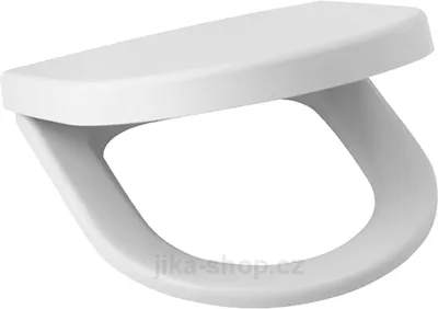 A white toilet seat is shown from a slightly elevated angle against a white background.