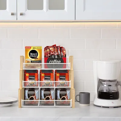 Produktbild von Holzteeorganizer 3-lagig für Küche Büro