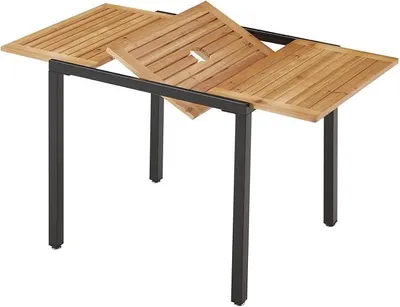 Imagen del producto de Mesa de jardín extensible con orificio para sombrilla, para 2-6 personas
