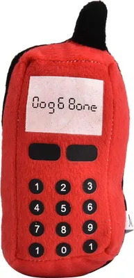 Image de Peluche téléphone portable chiens animaux chats Teether orteeding et jouet à mâcher interactif (rouge)
