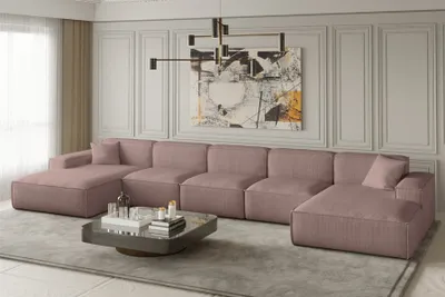 Produktbild von Wohnlandschaft U-Form CELES XL in Stoff Scala Rose