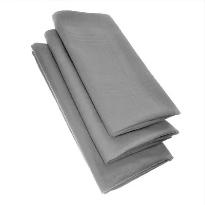 Image de Lot de 3 serviettes 45 x 45 cm, 100 % coton, gris