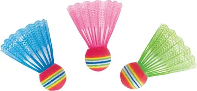 Immagine prodotto di Set Bodyline con tre volani colorati per badminton sportivo volano in nylon