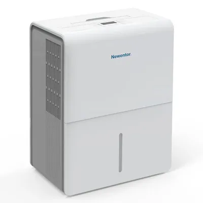 Image de Déshumidificateur Newentor, capacité de 25 litres par jour, adapté pour des pièces de 215 m³ ou 80 m², avec une réduction du bruit en 3 niveaux
