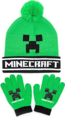 Minecraft - Súprava čiapky a rukavíc NS6583 (jedna veľkosť) (zelená/čierna)