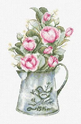 Produktbild von Luca-S Kreuzstich Set "Blumenstrauß mit Rosen", Zählmuster, 10x16cm
