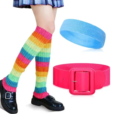 Produktbild von Set mit Neon-Accessoires für Partys, 80er-Jahre-Stil