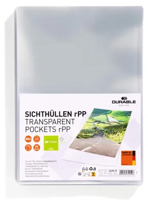 Obrázok produktu pre DURABLE Sichthülle STANDARD A4 rPP 0,10mm transp. 100 Stück