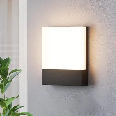 Zdjęcie produktu dla Lampa podłogowa LED do zastosowań zewnętrznych, 18 W, 3000 K, do tarasów i werand, lampa zewnętrzna z przewodem na stałe, kwadratowa lampa podłogowa o stopniu ochrony IP65, do garaży, drzwi wejściowych i tarasów (czarna).