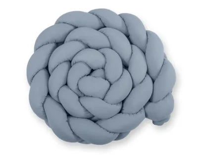 Produktbild von Flätad Schutzkissen 360cm Baumwolle Brautblau für Babybett handgefertigt geflochten ECO FILLBALL