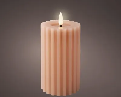 Immagine prodotto di Cera per candele a LED rosa H14,8 cm
