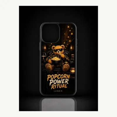 Productafbeelding van iPhone 13 Pro hoesje, telefoonhoesje, beschermhoesje, case met popcornmotief – LUNØIR ©