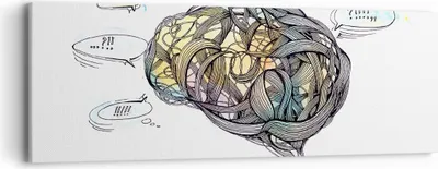 Produktbild von Bild auf Leinwand - Leinwandbild - Gehirn Bildung Experiment Illustration - 90x30cm - Wand Bild - Wanddeko - Leinwanddruck - Bilder - Kunstdruck - Leinwand bilder - Wandkunst - AB90x30-2975