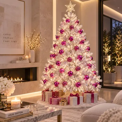 12tlg Weihnachtskugel Christbaumkugeln Baumkugel Set Pink Ø6cm