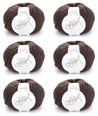 Strickgarn-Set 6x50g, dicke Wolle, Farbe Schokolade