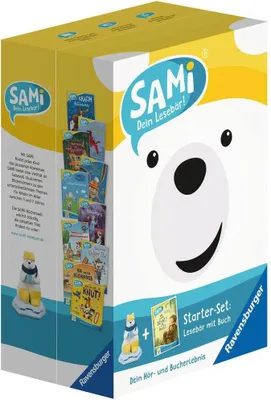 Produktbild von Ravensburger Spielverlag SAMi Lesebär Starter-Set: Lesehilfe für Kinder mit Hör- und Bucherlebnis \"Der größte Schatz der Welt\", ab 3 Jahre