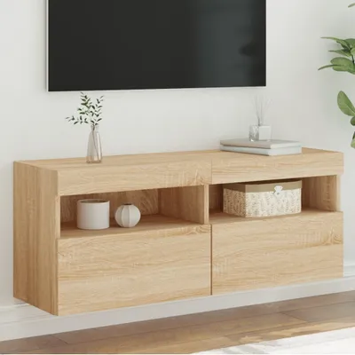 Immagine prodotto di Maison Exclusive - Mobile TV a parete con luci a LED, rovere Sonoma, 100x30x40 cm