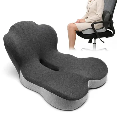 Image de Coussin de soutien lombaire en mousse à mémoire de forme, grande taille, pour siège de bureau et voiture