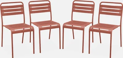 Immagine prodotto di Set 4 sedie da giardino bistrot in acciaio, Terracotta