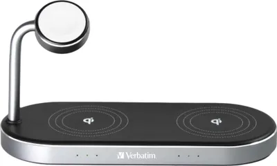Produktbild von Verbatim WCS-03 Aluminium 3-in-1 Qi MFi Dual WiFi+Apple Watch Ch.