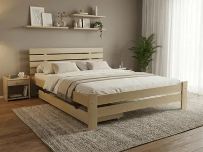 Obrázok produktu pre Posteľ PARIS zvýšená 160 x 200 cm, borovica Matrac: bez matraca, Rošt: S lamelovým roštom