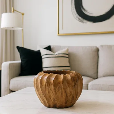 Produktbild von Teakholz-Pflanzkübel „21-068 L” – Holz-Blumentopf