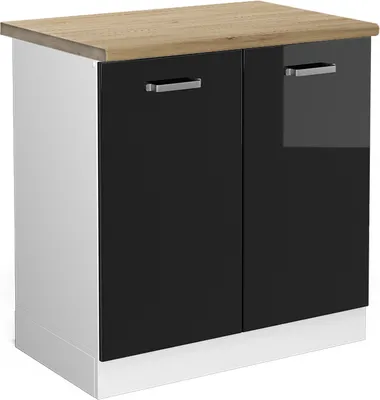 Obrázek produktu pro Skříňka pod dřez Vicco R-Line Černý vysoký lesk 80 cm , PD Dub, Model 46664