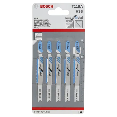 Immagine prodotto di Bosch 2608631013 Bosch 5 Stichsägeblätter T 118 A
