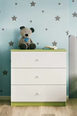 Obrázek produktu pro Dětská komoda bez vzoru v zelené barvě Babydreams