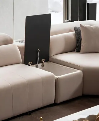 Produktbild von Ecksofa Stoff U-Form Bettfunktion Couch Design Polster Textil  Eck Modern