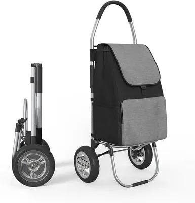 Imagen del producto de Carrito de compras con ruedas, plegable, de 50 litros, con bolsa extraíble, ideal para ir al mercado