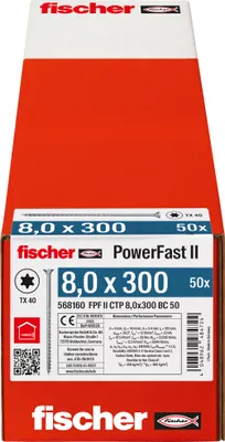 Produktbild von Fischer 568160, Schraube, Verzinkter Stahl, Holz, Zink, Teilgewinde, Senkkopf