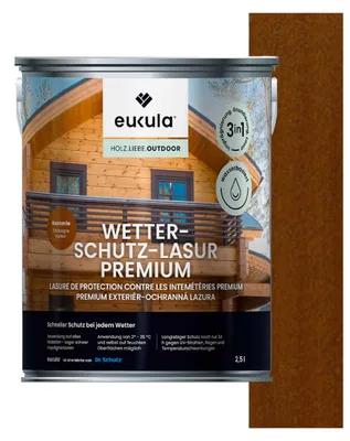 Produktbild von Eukula Wetterschutz-Lasur Premium, 2,5 Liter, Kastanie