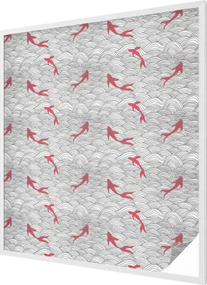 Obrázok produktu pre Vitrážová fólia na okno - 116x100 cm - vitrážový vzor - nepriehľadná dekoratívna fólia na ochranu súkromia - samolepiaca, ochrana proti UV žiareniu - vzor vlny