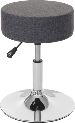 Obrázek produktu pro Stolička HWC-C22, sedací stolička make-up stolička, výškově nastavitelná Ø 35cm  textil, šedá