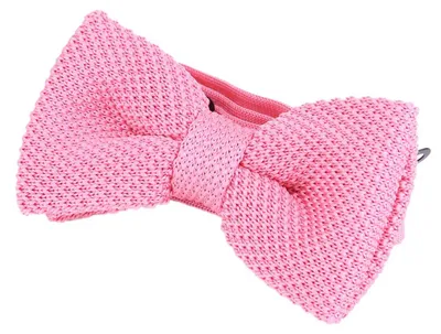 Produktbild von DonDon® Herren Strick Fliege gebunden und längenverstellbar 11 x 6 cm rosa