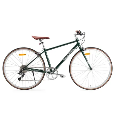 Immagine prodotto di ROCKBROS ATS Citybike Retro, bicicletta da città in alluminio con manubrio piatto, ruote da 700C, 10 velocità, freni a cerchio, colore verde, taglia telaio M