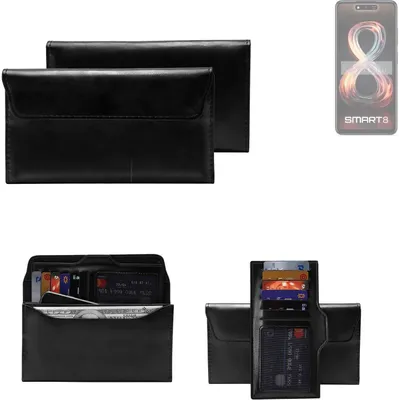 Produktbild von K-S-Trade Handy Hülle kompatibel mit Infinix Smart 8 Schutz Hülle Tasche Schutz Case Handytasche Kunstleder schwarz, 1x