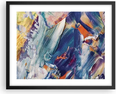 Produktbild von Gerahmtes Poster - Schwarzer Rahmen - Die Farben Farbe Abstraktion - 50x40 cm - Wand Bild - Wanddeko - Wandbilder - Kunstposter - Wandposter - Bilderrahmen - Bilder - Kunstdruck - P2BAA50x40-5113