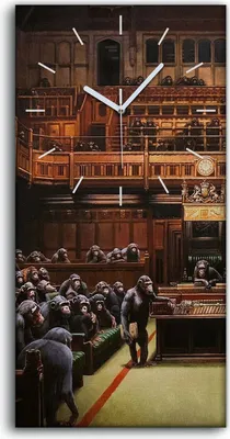 Produktbild von Wanduhr Bürouhr Leinwand Bild Geräuschlos 30x60 Dezentralisiertes Parlament - weiße Hände