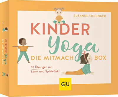 Produktbild von Kinderyoga – Die Mitmach-Box: 32 Übungen mit Lern- und Spieleffekt (GU Buch plus Partnerschaft & Familie)