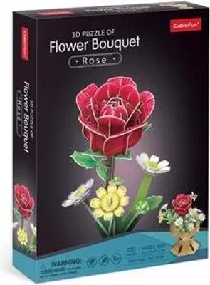 Produktbild von 3D Puzzle Blumentopf Rose