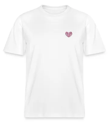 Produktbild von Spreadshirt Stickerei Mum Pinkes Herz Relaxed Fit Uni T-Shirt, M, Weiß