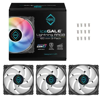 Immagine prodotto di ICEBERG THERMAL IceGALE Lightning ARGB Gen2.0 120mm (3 Pack)