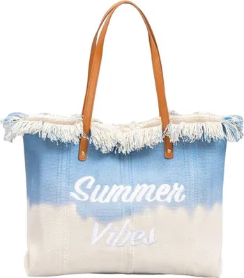 Produktbild von BOHO Strandtasche mit Quasten blau ombre TP14N