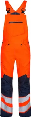 Produktbild von ENGEL Warnschutz Latzhose Safety Herren 3544-314 Gr. 56 orange/blue ink